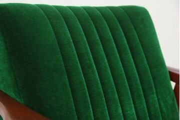 レトロ家具　昭和レトロ グリーン座面のアームチェア(2)(椅子、1人掛けソファ、イス)　