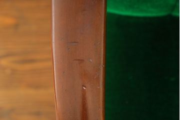 レトロ家具　昭和レトロ グリーン座面のアームチェア(2)(椅子、1人掛けソファ、イス)　