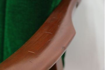 レトロ家具　昭和レトロ グリーン座面のアームチェア(2)(椅子、1人掛けソファ、イス)　