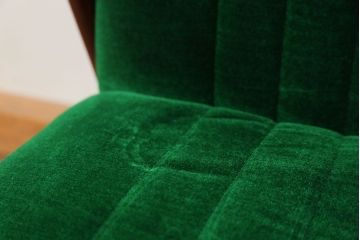 レトロ家具　昭和レトロ グリーン座面のアームチェア(2)(椅子、1人掛けソファ、イス)　