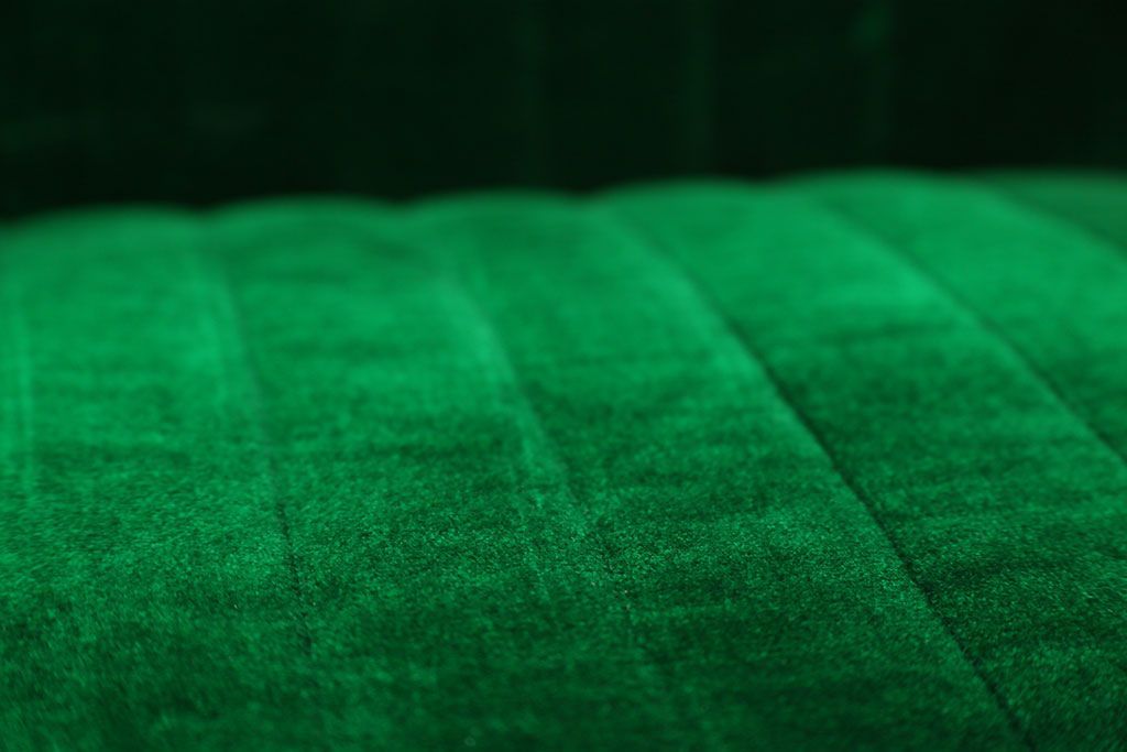 レトロ家具　昭和レトロ グリーン座面のアームチェア(2)(椅子、1人掛けソファ、イス)　