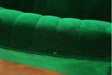 レトロ家具　昭和レトロ グリーン座面のアームチェア(2)(椅子、1人掛けソファ、イス)　