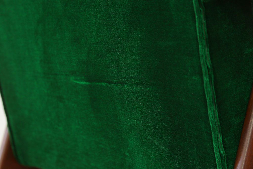 レトロ家具　昭和レトロ グリーン座面のアームチェア(2)(椅子、1人掛けソファ、イス)　