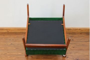 レトロ家具　昭和レトロ グリーン座面のアームチェア(2)(椅子、1人掛けソファ、イス)　