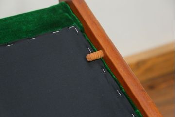 レトロ家具　昭和レトロ グリーン座面のアームチェア(2)(椅子、1人掛けソファ、イス)　