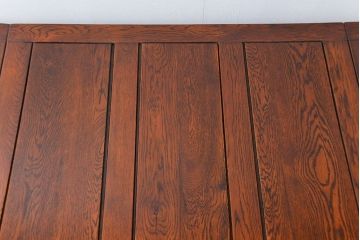 アンティーク家具　イギリスアンティーク ツイストレッグ　オーク材　味わい深いドローリーフテーブル(エクステンションテーブル)