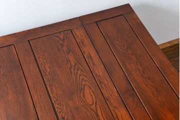 アンティーク家具　イギリスアンティーク ツイストレッグ　オーク材　味わい深いドローリーフテーブル(エクステンションテーブル)