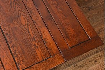 アンティーク家具　イギリスアンティーク ツイストレッグ　オーク材　味わい深いドローリーフテーブル(エクステンションテーブル)
