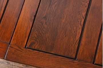 アンティーク家具　イギリスアンティーク ツイストレッグ　オーク材　味わい深いドローリーフテーブル(エクステンションテーブル)