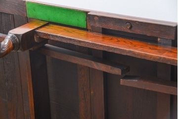 アンティーク家具　イギリスアンティーク ツイストレッグ　オーク材　味わい深いドローリーフテーブル(エクステンションテーブル)