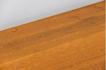 レトロ家具　昭和レトロ 古い木の脚付きモールガラス収納棚(キッチンキャビネット)