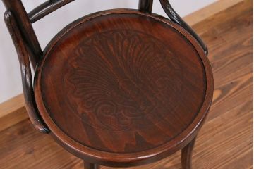 アンティーク家具　イギリスアンティーク 味わい深いスピンドルバック ベントウッドチェア(3)(椅子、イス)