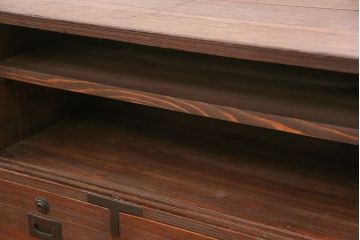 レトロ家具　昭和レトロ 古い木の時代箪笥ローボード(ローチェスト)