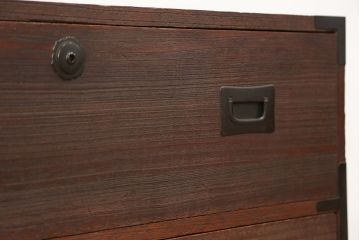 アンティーク家具　古民具・骨董 古い木の時代箪笥ローチェスト(ローボード)