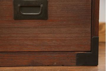 アンティーク家具　古民具・骨董 古い木の時代箪笥ローチェスト(ローボード)