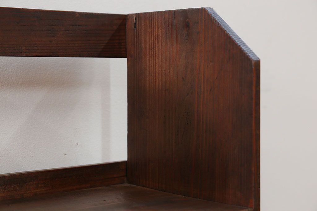 アンティーク雑貨　昭和レトロ 古い木の小さな小引き出し付き本立て