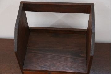 アンティーク雑貨　昭和レトロ 古い木の小さな小引き出し付き本立て