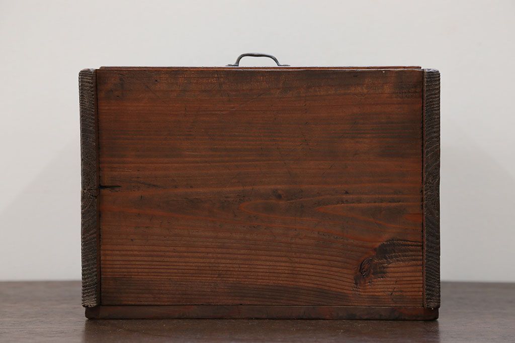 アンティーク雑貨　昭和レトロ 古い木の小さな小引き出し付き本立て