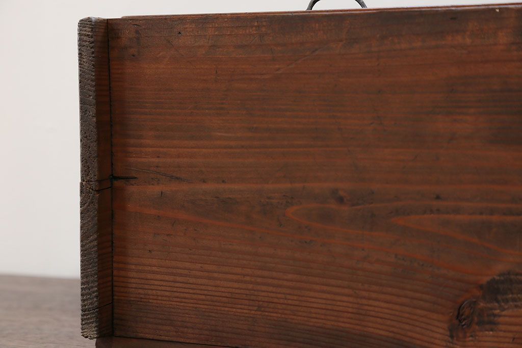 アンティーク雑貨　昭和レトロ 古い木の小さな小引き出し付き本立て