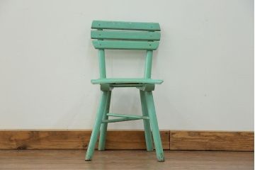 アンティーク家具　フランスアンティーク かわいいペイントキッズチェア(チャイルドチェア、椅子、イス、こども)