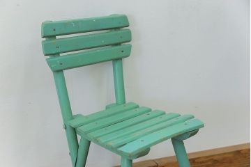アンティーク家具　フランスアンティーク かわいいペイントキッズチェア(チャイルドチェア、椅子、イス、こども)