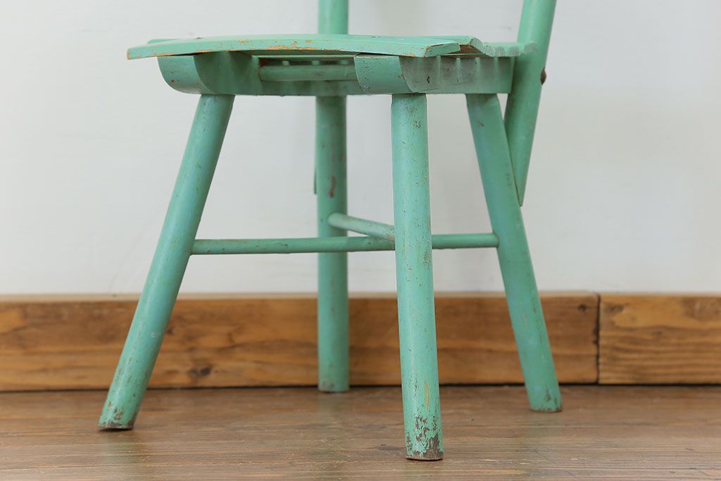 アンティーク家具　フランスアンティーク かわいいペイントキッズチェア(チャイルドチェア、椅子、イス、こども)