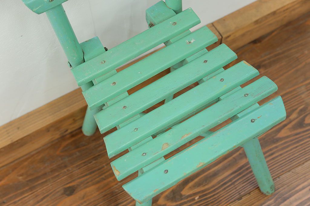 アンティーク家具　フランスアンティーク かわいいペイントキッズチェア(チャイルドチェア、椅子、イス、こども)