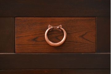 アンティーク家具　古民具・骨董 上手造りの美しい五尺水屋箪笥(昇り引き出し付き)(食器棚、収納棚)