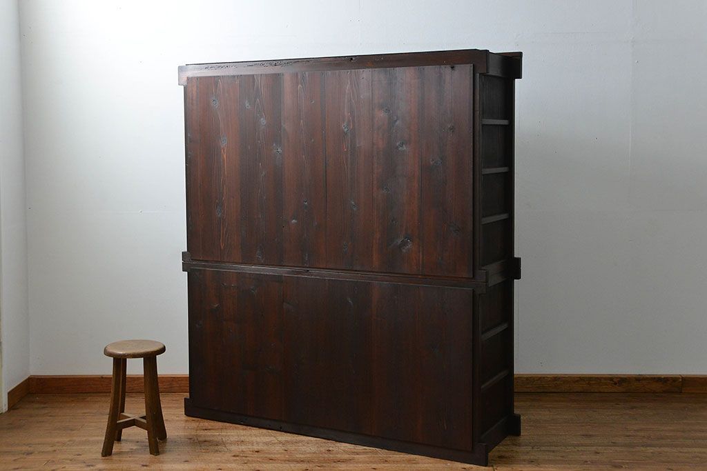 アンティーク家具　古民具・骨董 上手造りの美しい五尺水屋箪笥(昇り引き出し付き)(食器棚、収納棚)