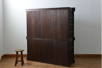 アンティーク家具　古民具・骨董 上手造りの美しい五尺水屋箪笥(昇り引き出し付き)(食器棚、収納棚)