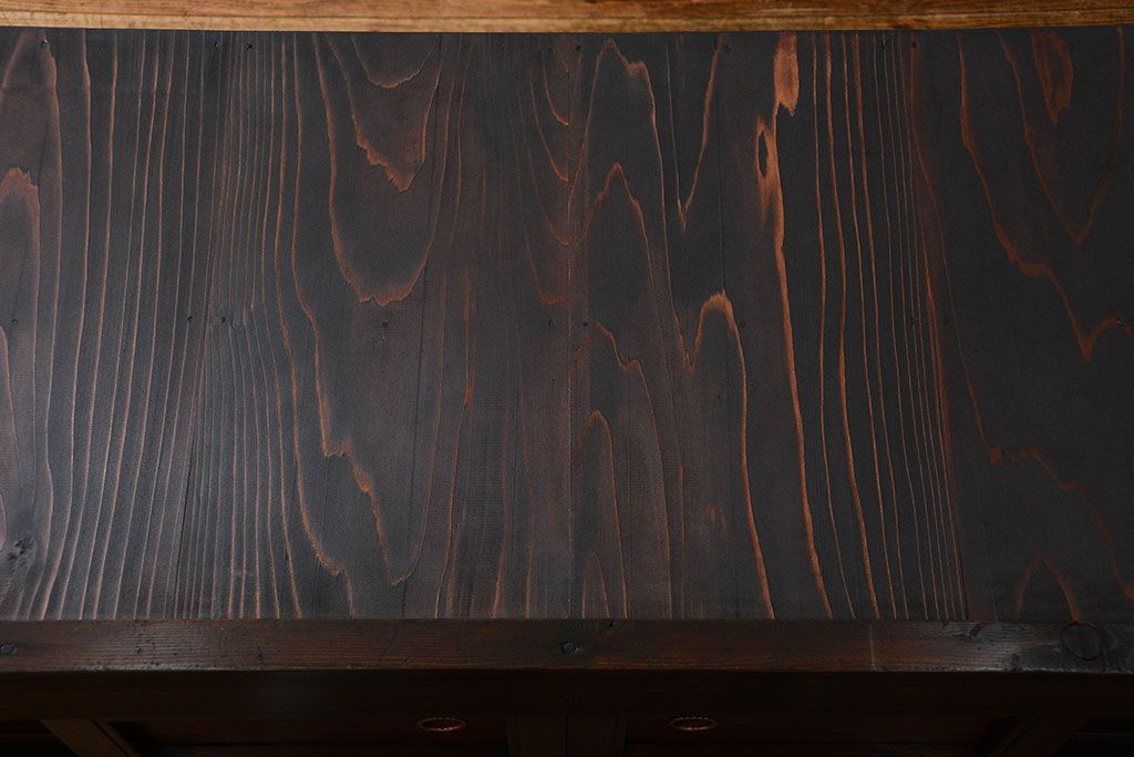 アンティーク家具　古民具・骨董 上手造りの美しい五尺水屋箪笥(昇り引き出し付き)(食器棚、収納棚)