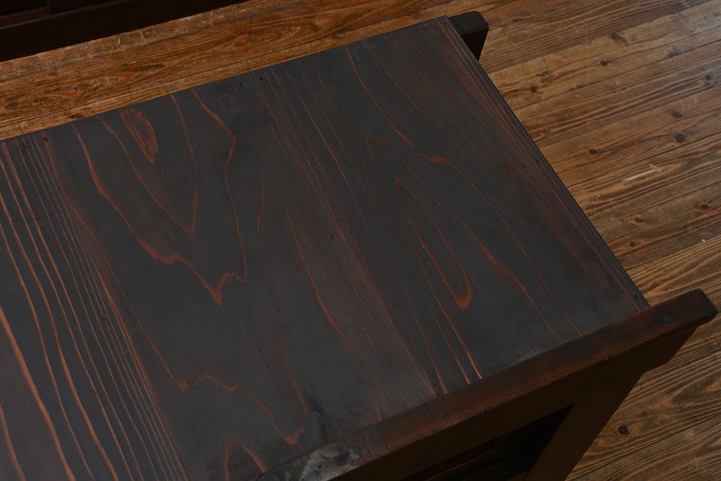 アンティーク家具　古民具・骨董 上手造りの美しい五尺水屋箪笥(昇り引き出し付き)(食器棚、収納棚)