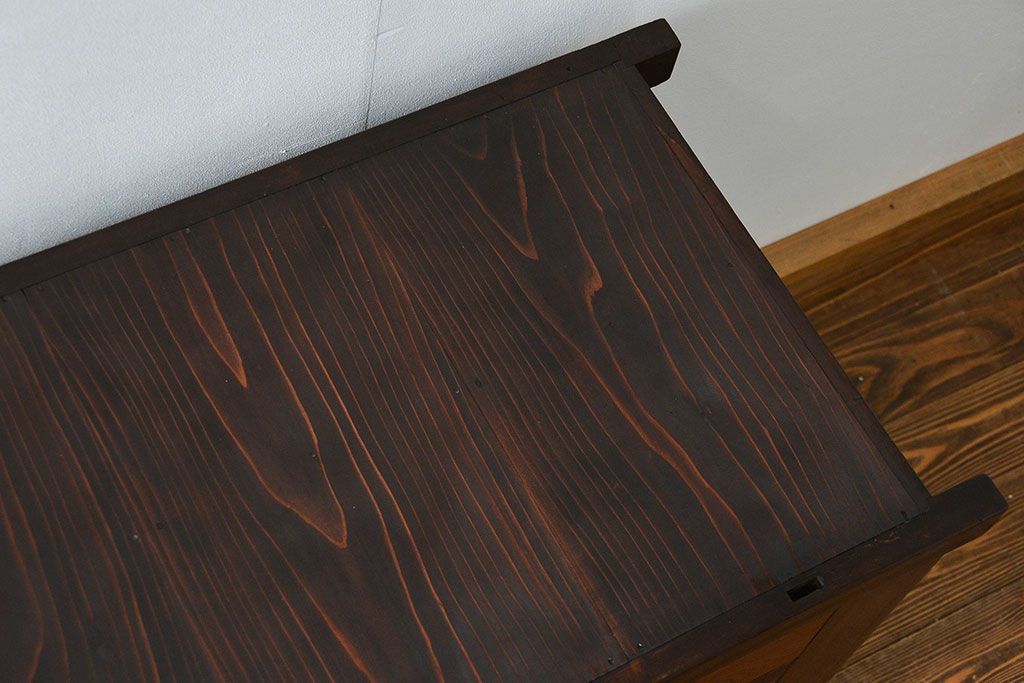 アンティーク家具　古民具・骨董 上手造りの美しい五尺水屋箪笥(昇り引き出し付き)(食器棚、収納棚)