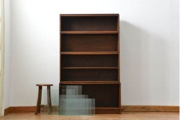 アンティーク家具　イギリスアンティーク シンプルなデザインのオーク材 スタッキングブックケース(1)(ガラスケース、本箱、収納棚)