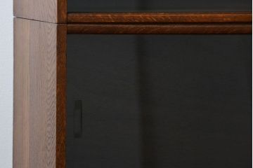 アンティーク家具　イギリスアンティーク シンプルなデザインのオーク材 スタッキングブックケース(1)(ガラスケース、本箱、収納棚)
