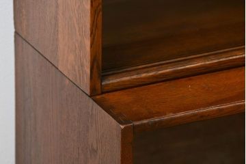 アンティーク家具　イギリスアンティーク シンプルなデザインのオーク材 スタッキングブックケース(1)(ガラスケース、本箱、収納棚)