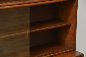 アンティーク家具　イギリスアンティーク シンプルなデザインのオーク材 スタッキングブックケース(1)(ガラスケース、本箱、収納棚)