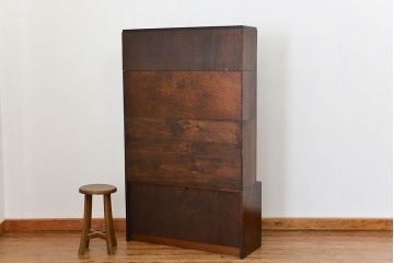 アンティーク家具　イギリスアンティーク シンプルなデザインのオーク材 スタッキングブックケース(1)(ガラスケース、本箱、収納棚)
