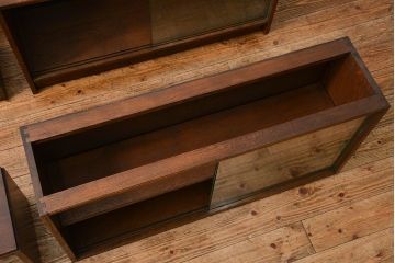 アンティーク家具　イギリスアンティーク シンプルなデザインのオーク材 スタッキングブックケース(1)(ガラスケース、本箱、収納棚)