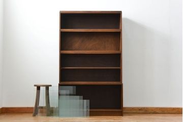 アンティーク家具　イギリスアンティーク シンプルなデザインのオーク材 スタッキングブックケース(2)(ガラスケース、本箱、収納棚)