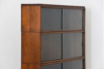 アンティーク家具　イギリスアンティーク シンプルなデザインのオーク材 スタッキングブックケース(2)(ガラスケース、本箱、収納棚)