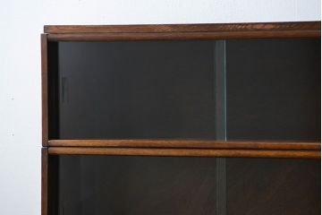 アンティーク家具　イギリスアンティーク シンプルなデザインのオーク材 スタッキングブックケース(2)(ガラスケース、本箱、収納棚)