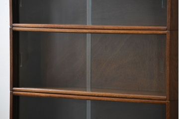 アンティーク家具　イギリスアンティーク シンプルなデザインのオーク材 スタッキングブックケース(2)(ガラスケース、本箱、収納棚)