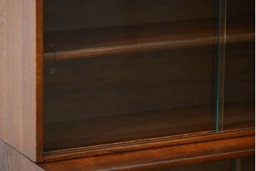 アンティーク家具　イギリスアンティーク シンプルなデザインのオーク材 スタッキングブックケース(2)(ガラスケース、本箱、収納棚)