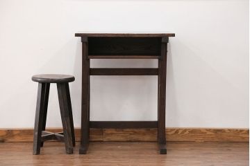 アンティーク家具　アンティーク 古いナラ材の小さな作業台(テーブル、机)