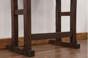 アンティーク家具　アンティーク 古いナラ材の小さな作業台(テーブル、机)