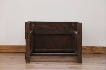 アンティーク家具　アンティーク 古いナラ材の小さな作業台(テーブル、机)