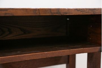アンティーク家具　アンティーク 古いナラ材の小さな作業台(テーブル、机)