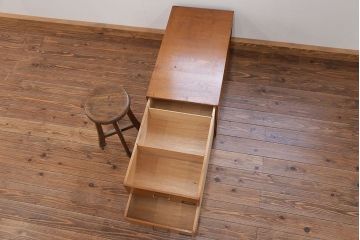 レトロ家具　昭和レトロ 古い木の大振りな小引き出し(チェスト、ドロワー)