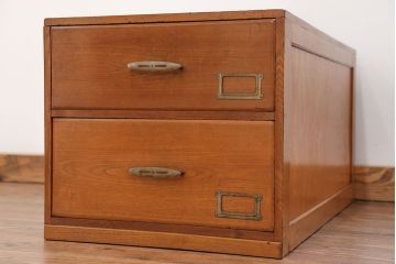 レトロ家具　昭和レトロ 古い木の大振りな小引き出し(チェスト、ドロワー)